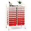 Costway 20 Drawers Storage Trolley Mobile Rolling Utility Cart Home Office Organizer
