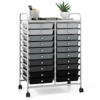 Costway 20 Drawers Storage Trolley Mobile Rolling Utility Cart Home Office Organizer