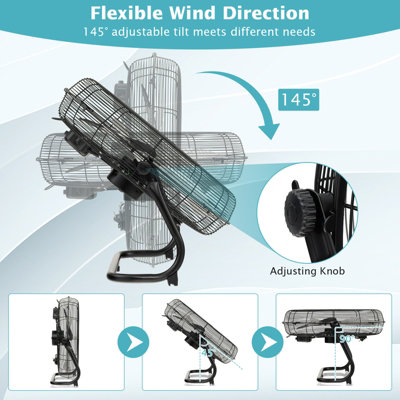 Costway 20" Industrial Drum Fan High-Velocity Direct-Driven Barrel Floor Fan 3 Speed - 5