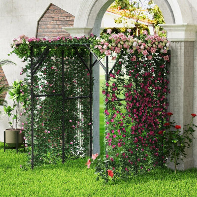 COSTWAY 200 x 150 x 197cm Tall Grape Vine Support Large Garden Arch ...
