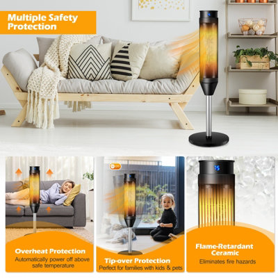Costway 2000W Electric Tower Fan Heater Oscillating Ceramic PTC W/ Digital Timer & Remote - 5