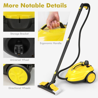 Costway 2000W Rolling Steam Mop Hand Held Cleaner Steamer Floor Carpet Wash Window - 8