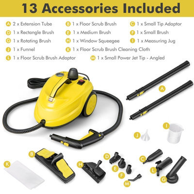 Costway 2000W Rolling Steam Mop Hand Held Cleaner Steamer Floor Carpet Wash Window - 9