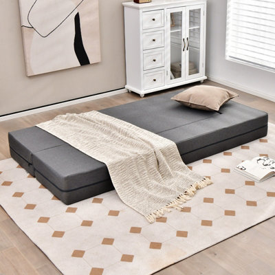 Costway 203cm Queen Folding Sofa Couch Bed Convertible Floor Couch Lounge Sleeper Bed