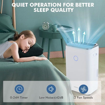 Costway 20L/Day Dehumidifier Electric Air De-Humidifier Portable Quiet 3 Modes 24H Timer - 4