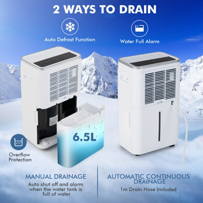 Costway 20L/Day Dehumidifier Electric Air De-Humidifier Portable Quiet 3 Modes 24H Timer - 5