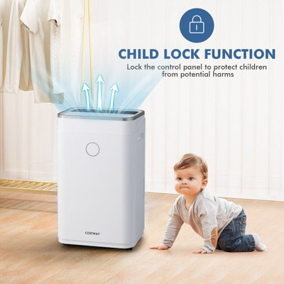 Costway 20L/Day Dehumidifier Electric Air De-Humidifier Portable Quiet 3 Modes 24H Timer - 9
