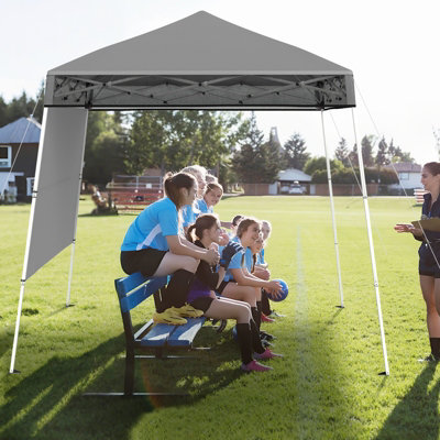 COSTWAY 210 x 210 cm Pop up Canopy Tent Portable Backpack Canopy-Grey