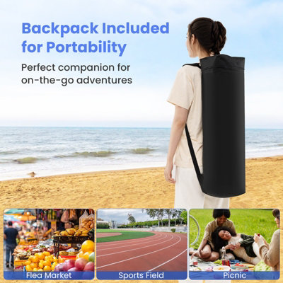 COSTWAY 210 x 210 cm Pop up Canopy Tent Portable Backpack Canopy-White