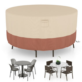 Costway 213 CM Round Patio Furniture Cover Outdoor Dining Table Chair Set Cover