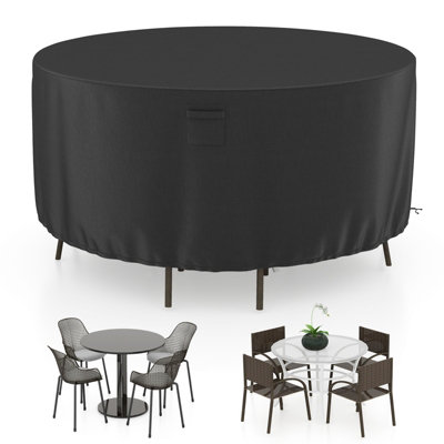 Costway 213 CM Round Patio Furniture Cover Outdoor Dining Table Chair Set Cover