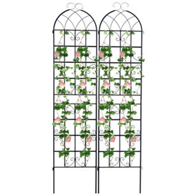 Costway 220 x 50cm Metal Garden Trellis Climbing Plants 2 Pack Fence Trellis Panels