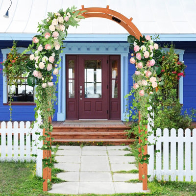 Costway 235cm Wooden Garden Arbor Trellis Solid Wood Trellis Climbing ...