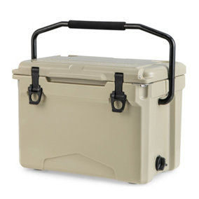 Costway 23L Rotomolded Cooler Insulated Portable Ice Chest w/ Integrated Cup Holders