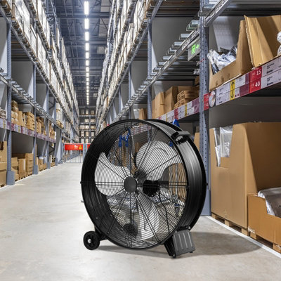 Costway 24" Drum Fan High-Velocity Direct-Driven Floor Fan 3 Speed - 7
