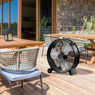 Costway 24" Drum Fan High-Velocity Direct-Driven Floor Fan 3 Speed - 8