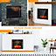 Costway 25" 2000W Electric Fireplace Wall Mounted Fire Heater 7 Flame Color