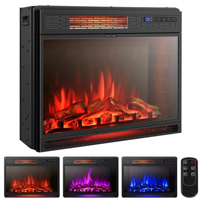Costway 25" Electric Fireplace Insert 1800W Recessed Electric Heater W/ 3 Colors Light Price Comparisons | Compare The Build