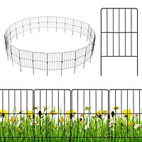 Costway 25 Pcs Decorative Garden Fence Rustproof Folding Metal Wire Animal Barrier