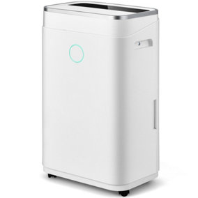 Costway 25L/Day Home Dehumidifier w/ Auto Drainage 24H Timer Overflow Protection Laundry Dehumidifier 6.5L Water Tank