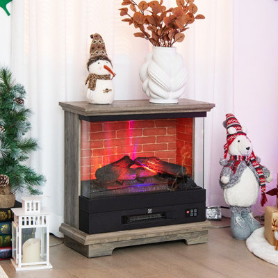 Costway 27" Freestanding Fireplace 2000W Electric Fireplace Heater W/ 3-Level Vivid Flame Price Comparisons | Compare The Build