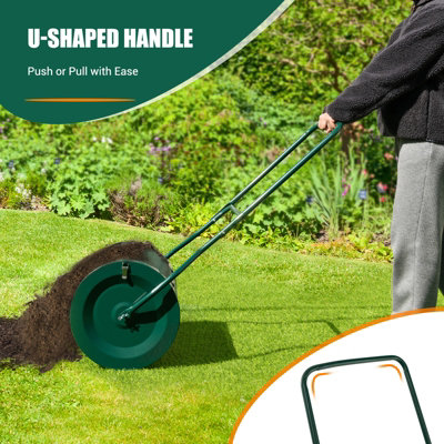 Costway 27 Inch Compost Spreader Peat Moss Spreader with Upgrade U-shaped Handle - 4