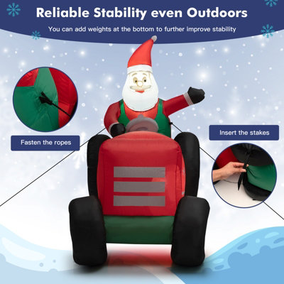 Costway 270cm Long Christmas Inflatable Santa Claus on Truck with Gift Boxes & LED Lights - 6