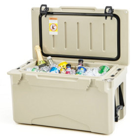Costway 28L Rotomolded Cooler Insulated Portable Ice Chest with Integrated Cup Holders
