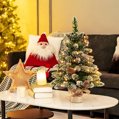 Small artificial christmas trees with led lights discount