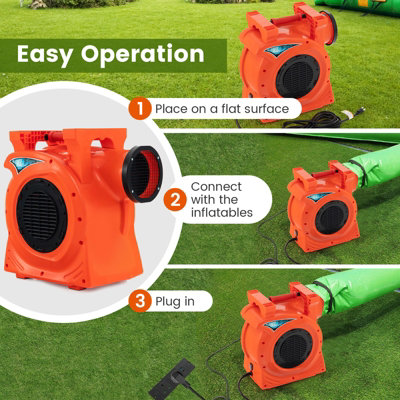 Costway 2HP/2300W Commercial Air Blower Giant Inflatable Bounce House Air Pump Fan - 6