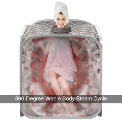 Costway 2L Foldbale Steam Sauna Personal Therapeutic Steam Spa 9 Adjustable Temperature