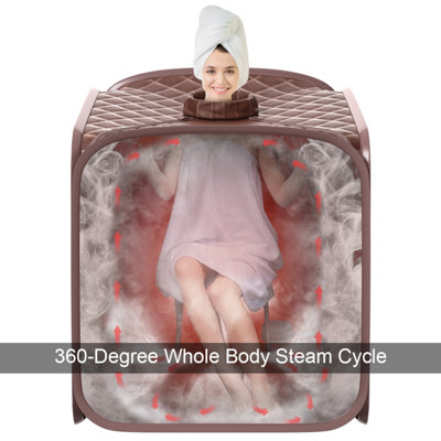 Costway 2L Foldbale Steam Sauna Personal Therapeutic Steam Spa 9 Adjustable Temperature