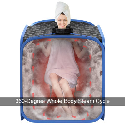 Costway 2L Foldbale Steam Sauna Personal Therapeutic Steam Spa 9 Adjustable Temperature - 3
