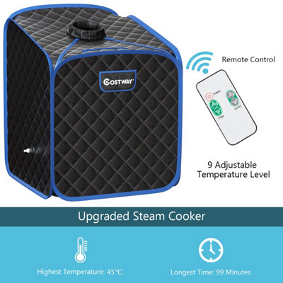 Costway 2L Foldbale Steam Sauna Personal Therapeutic Steam Spa 9 Adjustable Temperature - 4