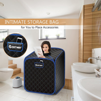 Costway 2L Foldbale Steam Sauna Personal Therapeutic Steam Spa 9 Adjustable Temperature - 5