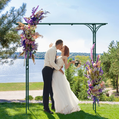 Costway 2m Metal Garden Arbor for Climbing Plants Outdoor Heavy-Duty Arch Trellis - 3