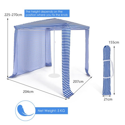 Costway 2m x 2m Outdoor Garden Gazebo Foldable Beach Cabana Sunshade Canopy W/ Bag