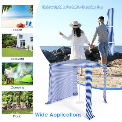 Costway 2m x 2m Outdoor Garden Gazebo Foldable Beach Cabana Sunshade Canopy W/ Bag - 3