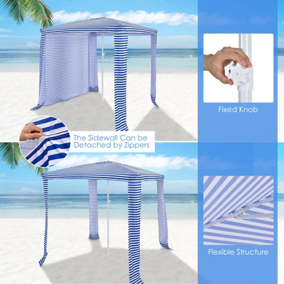 Costway 2m x 2m Outdoor Garden Gazebo Foldable Beach Cabana Sunshade Canopy W/ Bag - 4