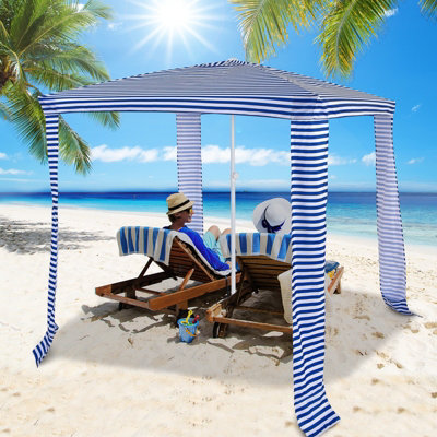 Costway 2m x 2m Outdoor Garden Gazebo Foldable Beach Cabana Sunshade Canopy W/ Bag - 8