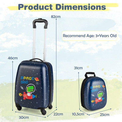 Costway 2PCS 12" 16" ABS Kids Suitcase Backpack Luggage Set School Travel Lightweight