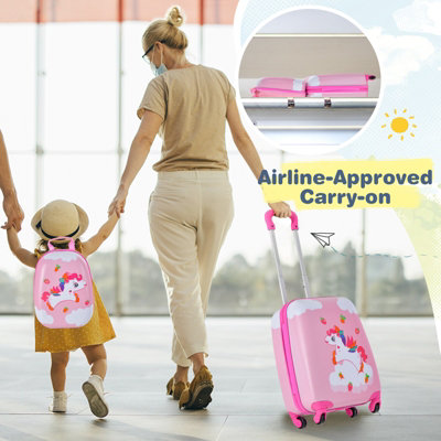 Costway 2PCS 12" 16" ABS Kids Suitcase Backpack Luggage Set School Travel Lightweight - 5