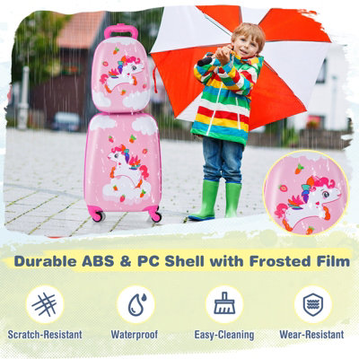 Costway 2PCS 12" 16" ABS Kids Suitcase Backpack Luggage Set School Travel Lightweight - 7