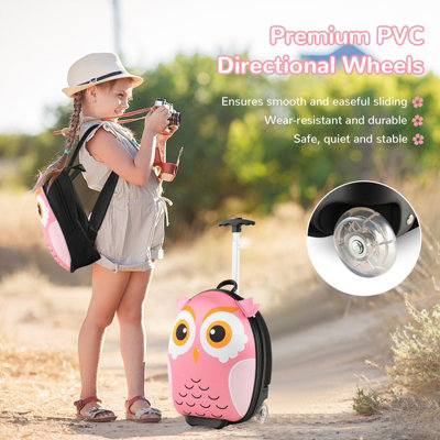 Costway 2PCS 30CM 40CM ABS Kids Suitcase Backpack Set Portable & Lightweight School Travel Luggage - 6