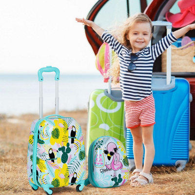 Costway 2PCS ABS Kids Luggage Set 12'' Backpack 16'' Suitcase Children Girls Travel - 3