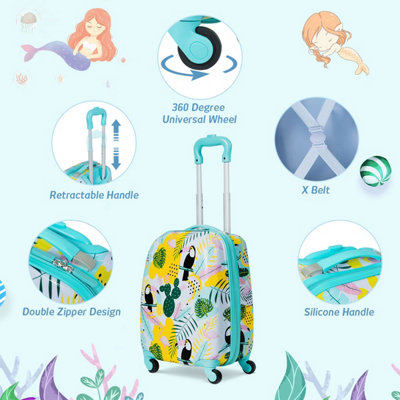 Costway 2PCS ABS Kids Luggage Set 12'' Backpack 16'' Suitcase Children Girls Travel - 8