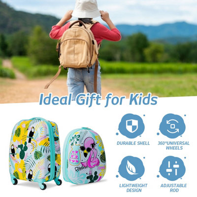 Costway 2PCS ABS Kids Luggage Set 12'' Backpack 16'' Suitcase Children Girls Travel - 9