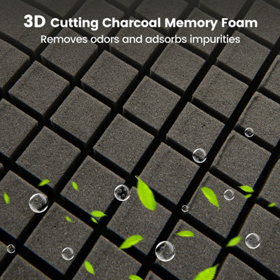 Costway 2Pcs Bamboo Charcoal Memory Foam Pillow Set 3D Cutting Air Flow Pillows - 4