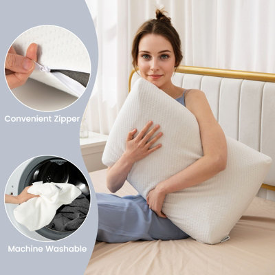 Costway 2Pcs Bamboo Charcoal Memory Foam Pillow Set 3D Cutting Air Flow Pillows - 6