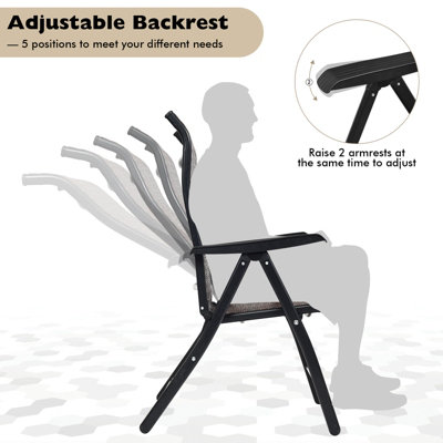 Costway 2PCS Folding Reclining Rattan Chair Portable Chaise Lounge Chair Patio Garden - 6